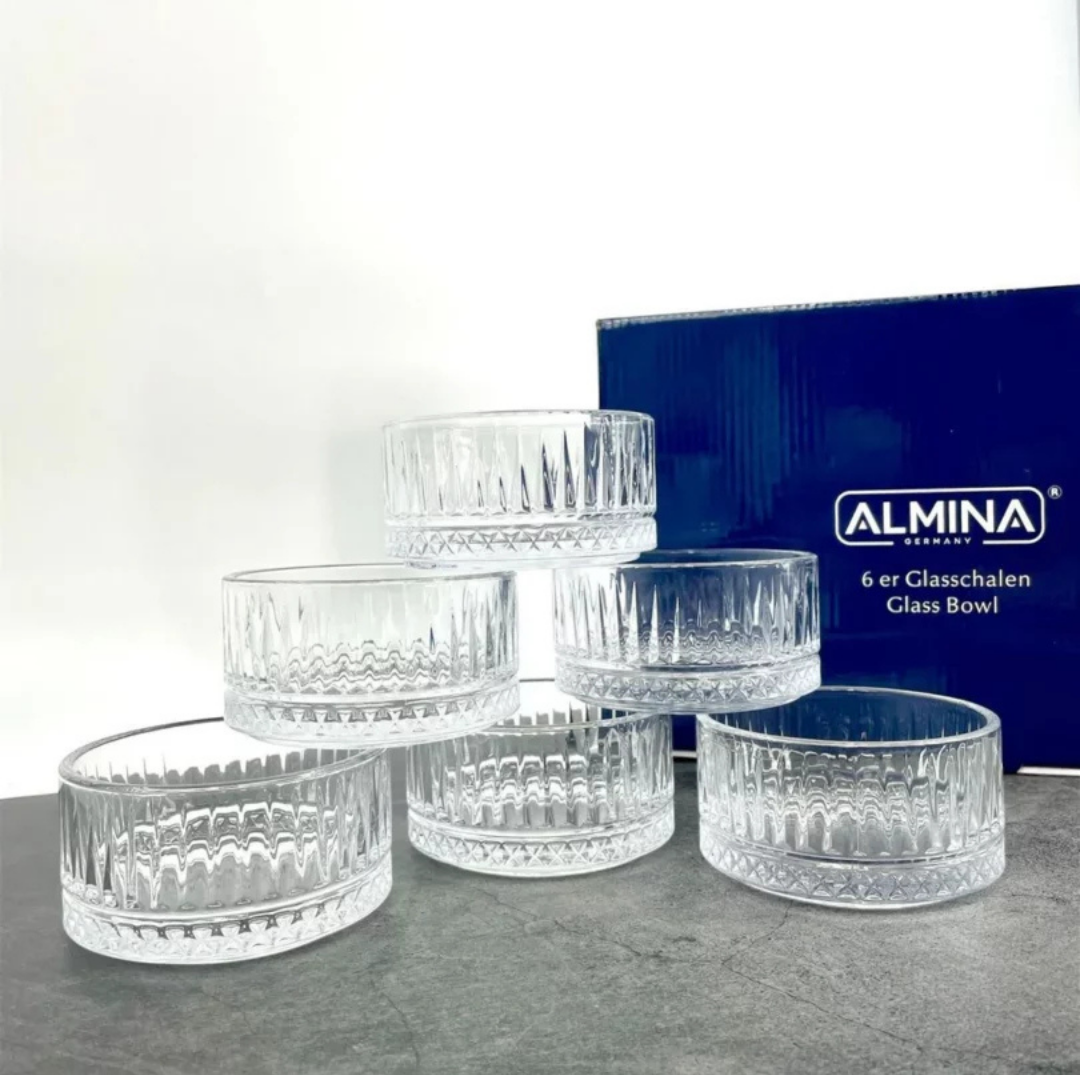 Glazen kommen 6 stuks