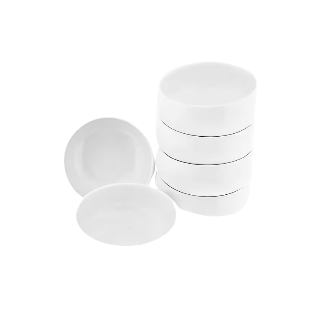 Lumora grote schalen Set – 6-delig | Hoogglans Wit Porselein | Ronde Kommetjes voor Toetjes, Snacks & Bijgerechten