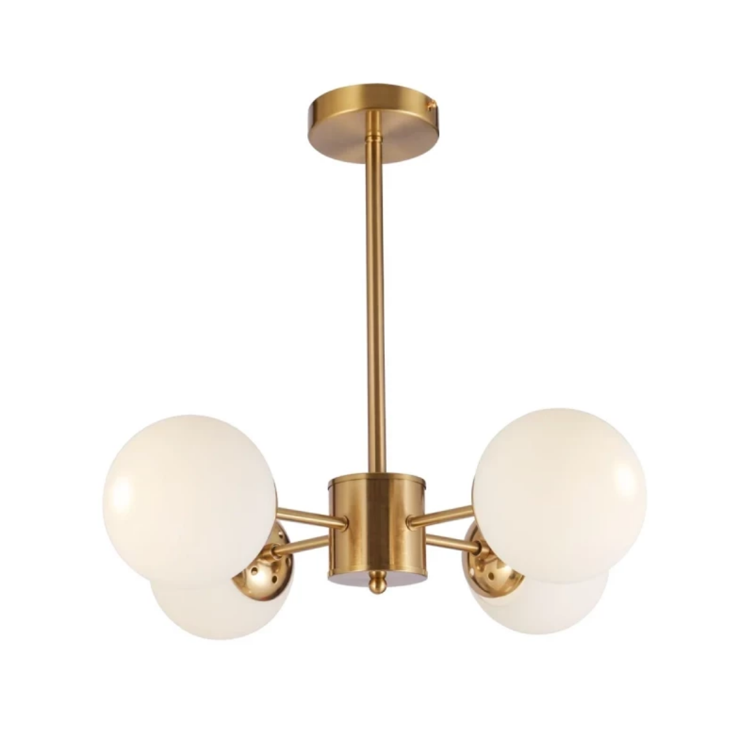 Homestar Hanglamp – 4 lichts – Wit Glas – Goud