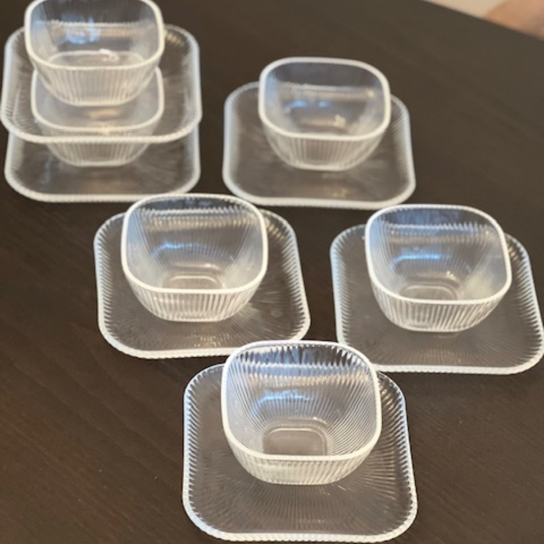 Homestar Glazen Kommetjes met Onderzetters – Set van 6