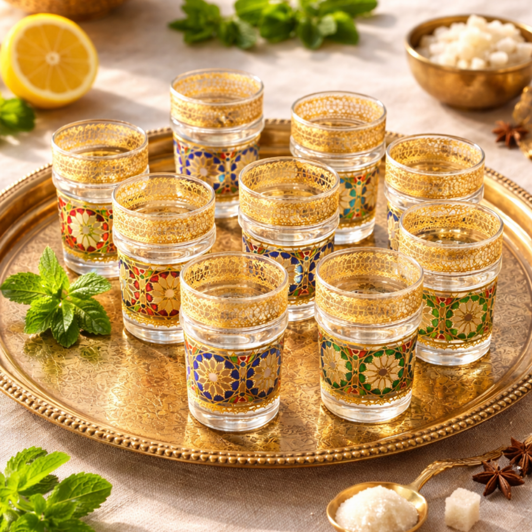 Marokkaanse Theekopjes Set – 12-delig – 130 ml