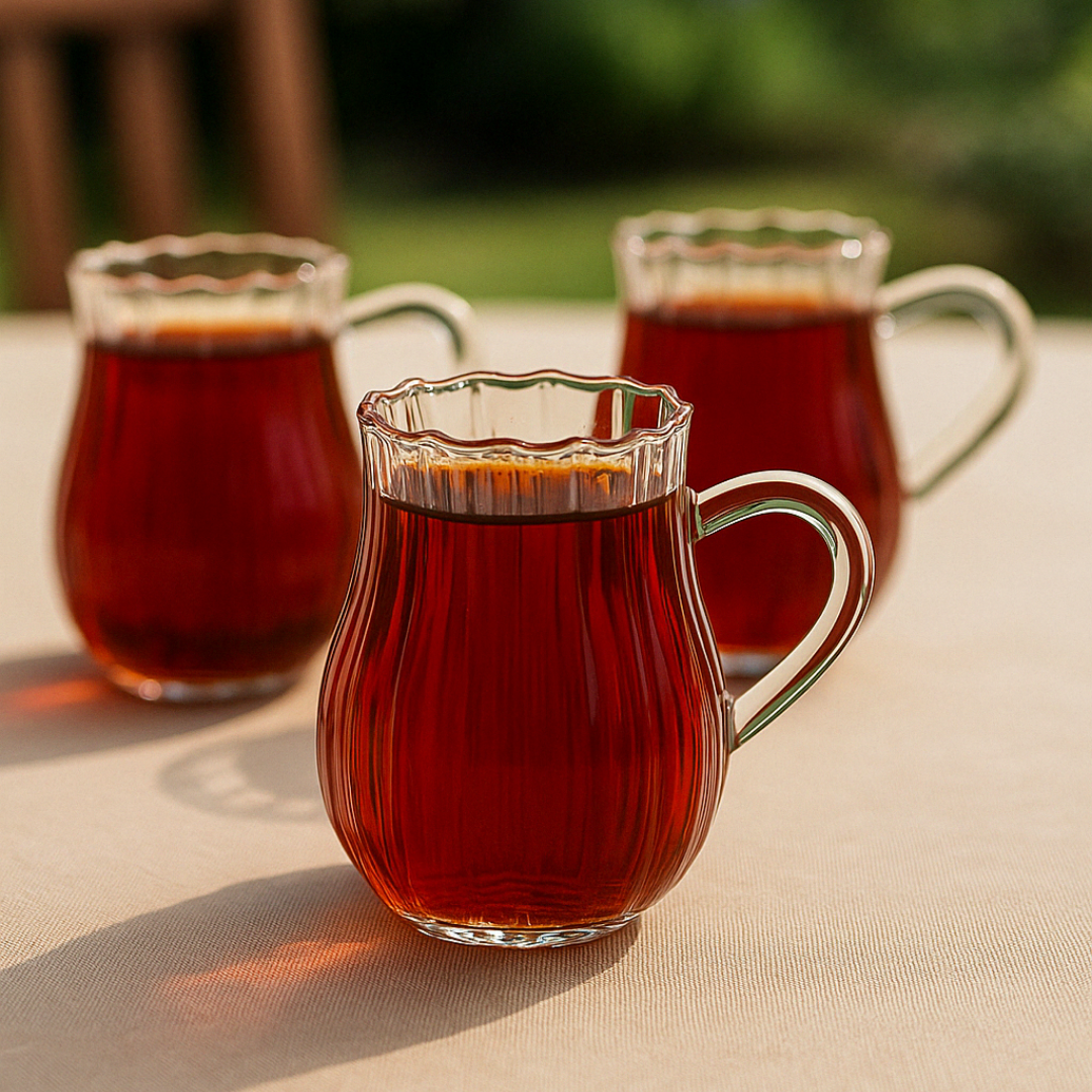 Mira Ribbel Thee/Koffieglazen met Oor (2stuks) 300ml