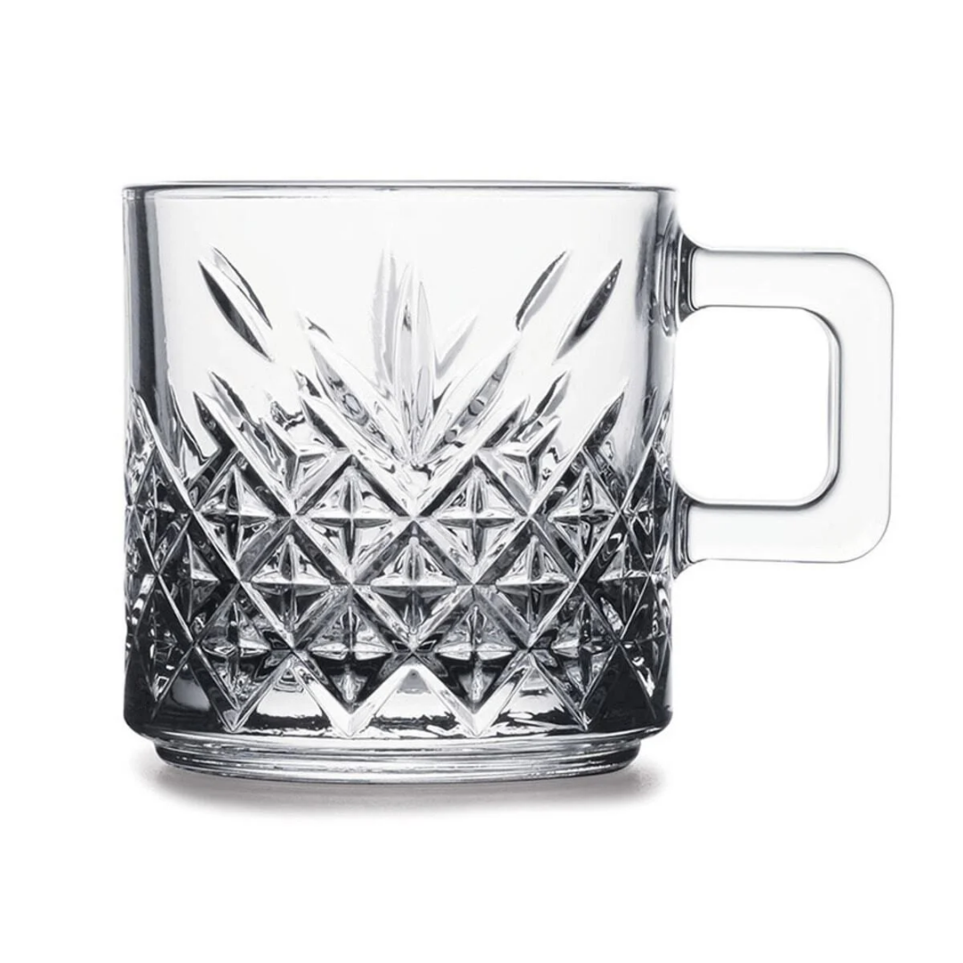 Paşabahçe Timeless – Glazen Koffiekopjes / Theemokken – Set van 2 – 195 ml – Transparant Glas