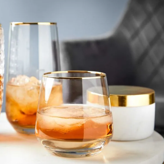 Homestar Luxe Drinkglazen Set – 12-delig – Met Gouden Rand