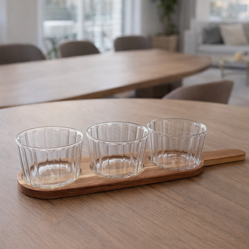 Snackschalen Set met Acaciahouten Plank