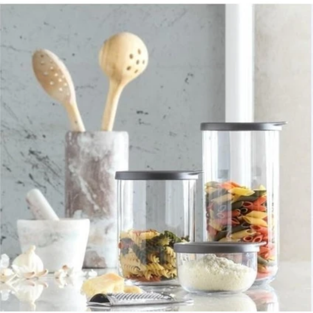 Lav Nora – Glazen Voorraadpotten Set – 5-delig – 380 ml + 1000 ml + 1400 ml