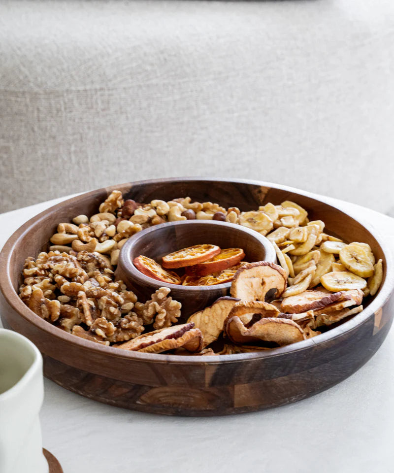 Akazie Duo Snackschale Rund – Ø30 cm