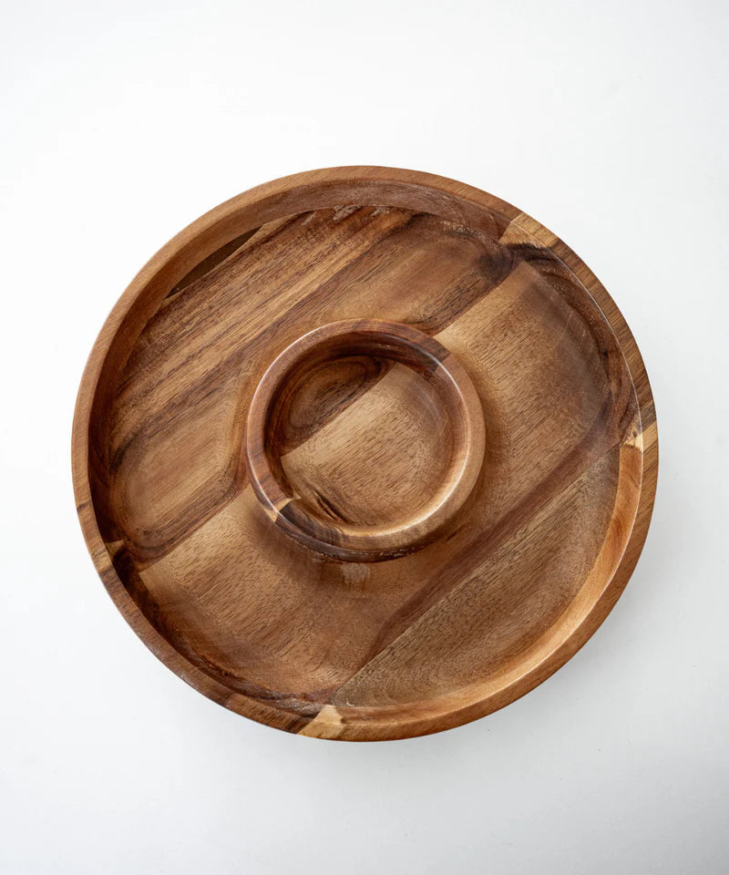 Akazie Duo Snackschale Rund – Ø30 cm