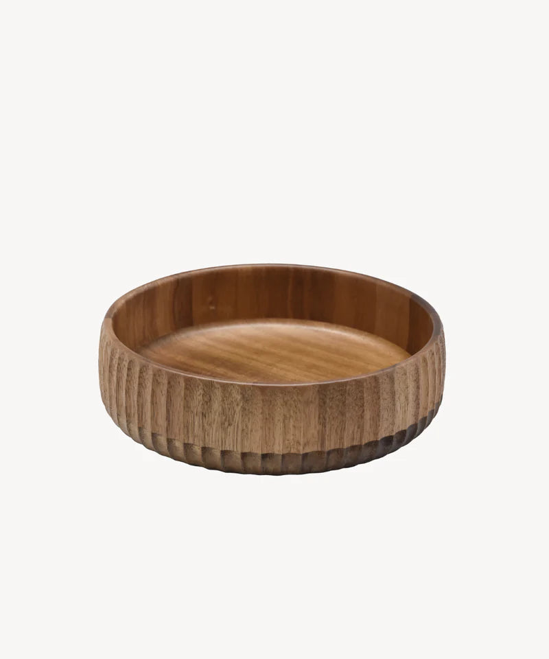 Acacia Stripe Houten Bowl – Set van 3 (S/M/L)