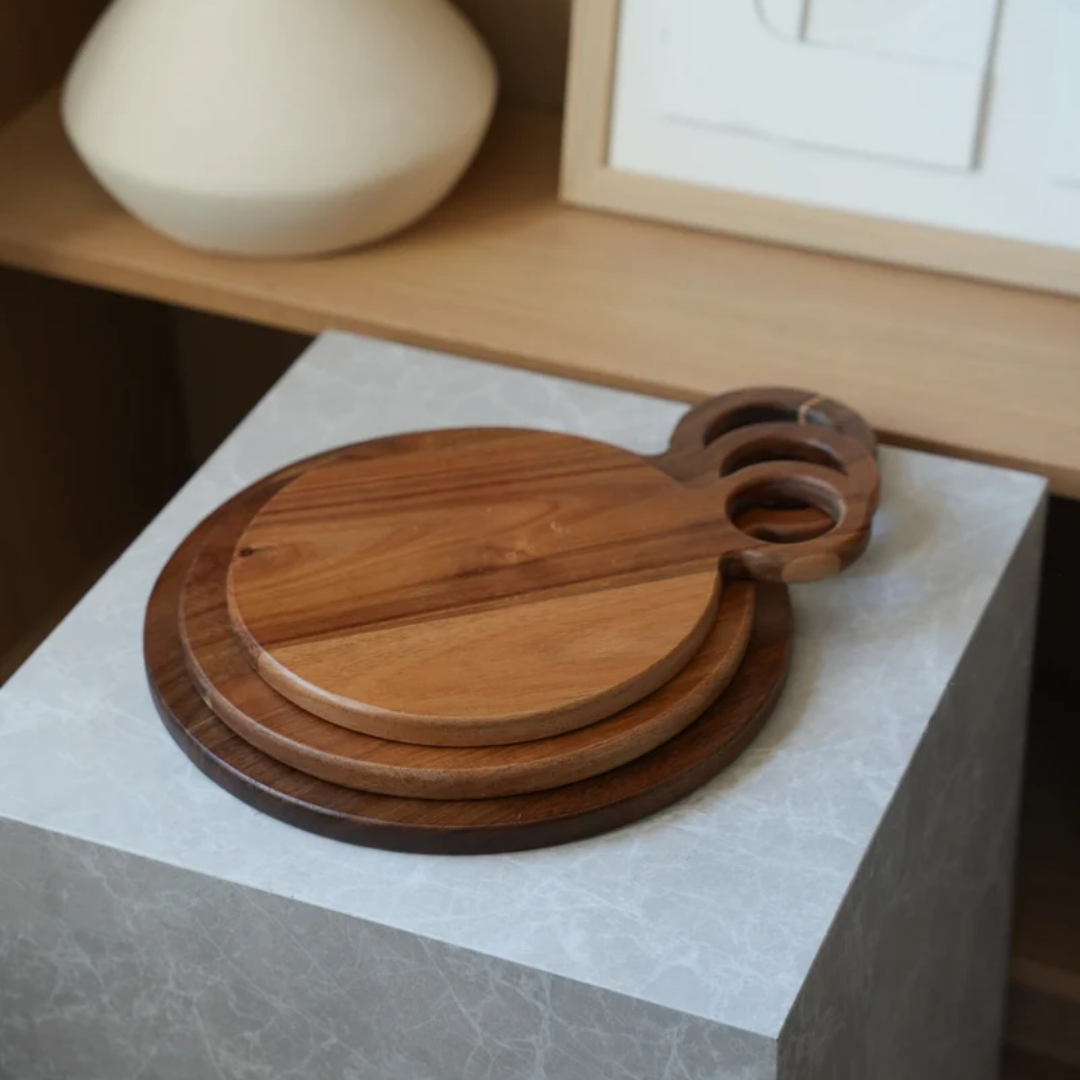 Acacia Houten Serveerplank - Rond Design