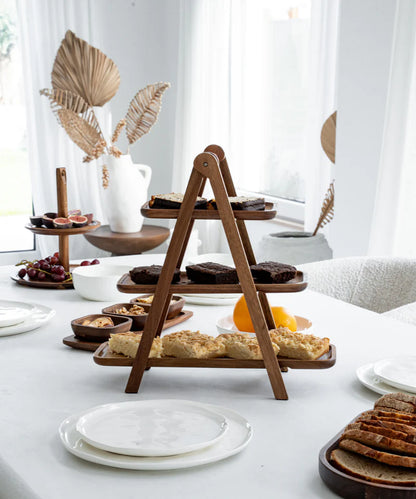 Acacia Scala Etagère – 3-Lagen Houten Serveerschaal