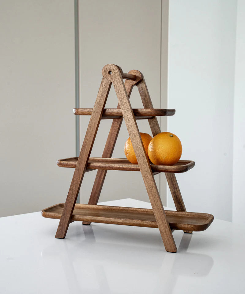 Acacia Scala Etagère – 3-Lagen Houten Serveerschaal
