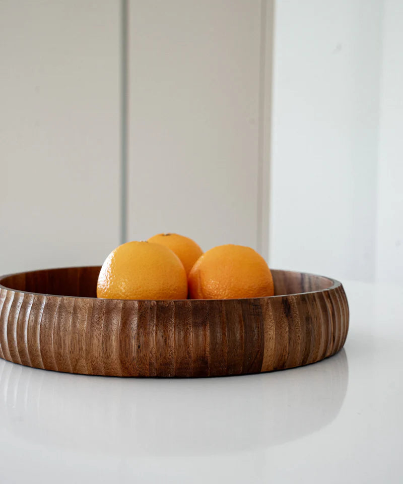 Acacia Stripe Dienblad – Ø30 cm