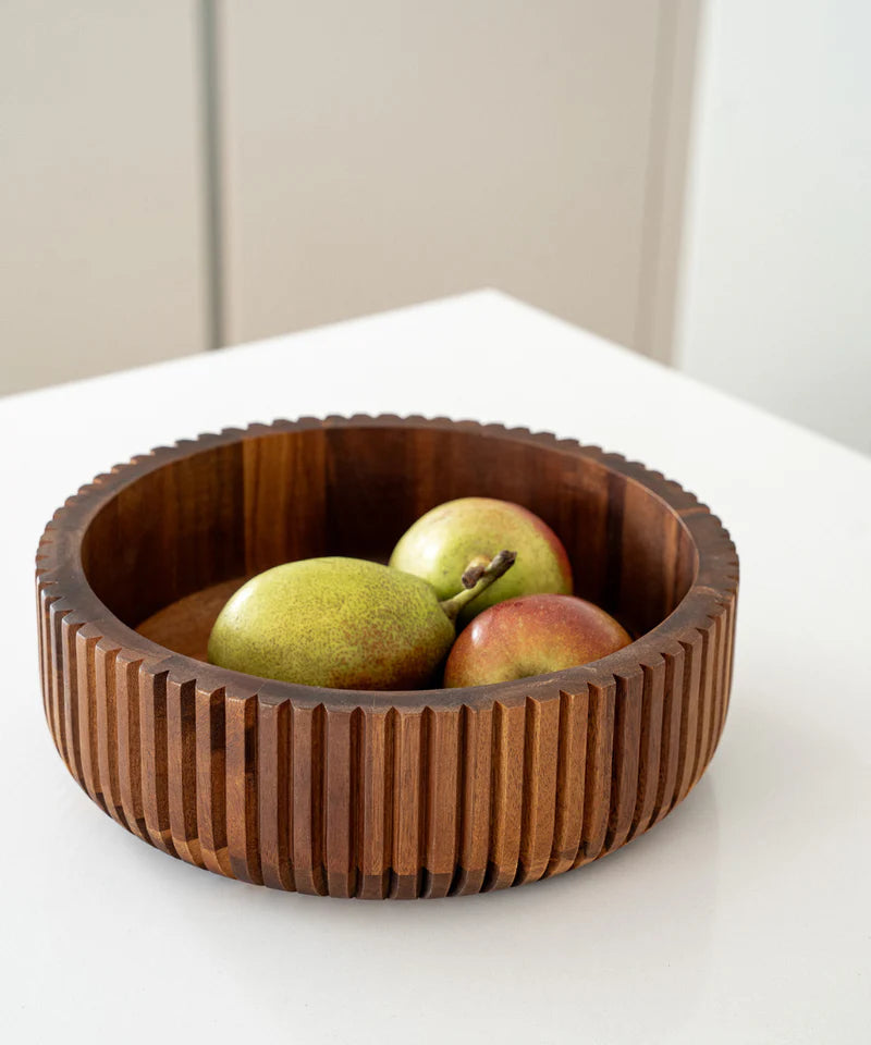 Acacia Stripe Houten Schaal – Ø26 cm