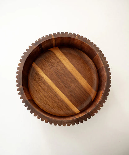 Acacia Stripe Houten Schaal – Ø26 cm