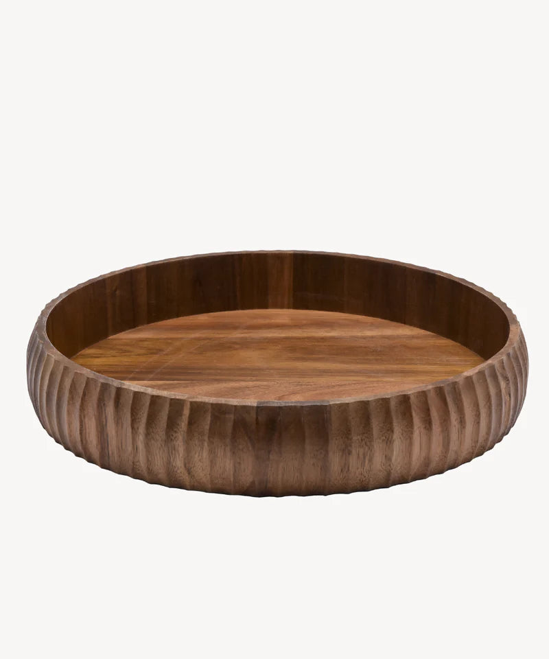 Acacia Stripe Dienblad – Ø30 cm