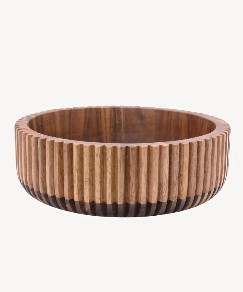 Acacia Stripe Houten Schaal – Ø26 cm
