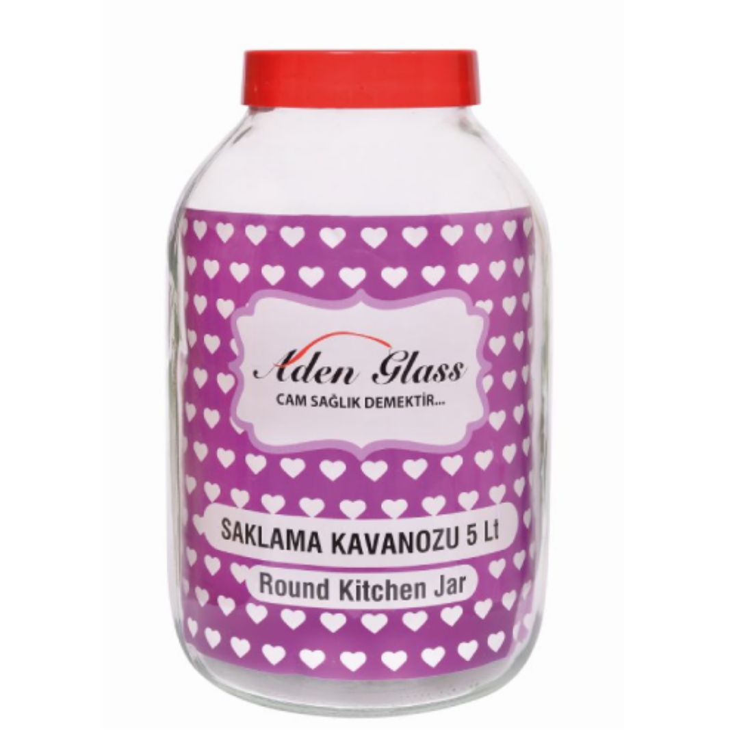 Aden Glass – Glazen Voorraadpot 5L – Grote Opbergpot