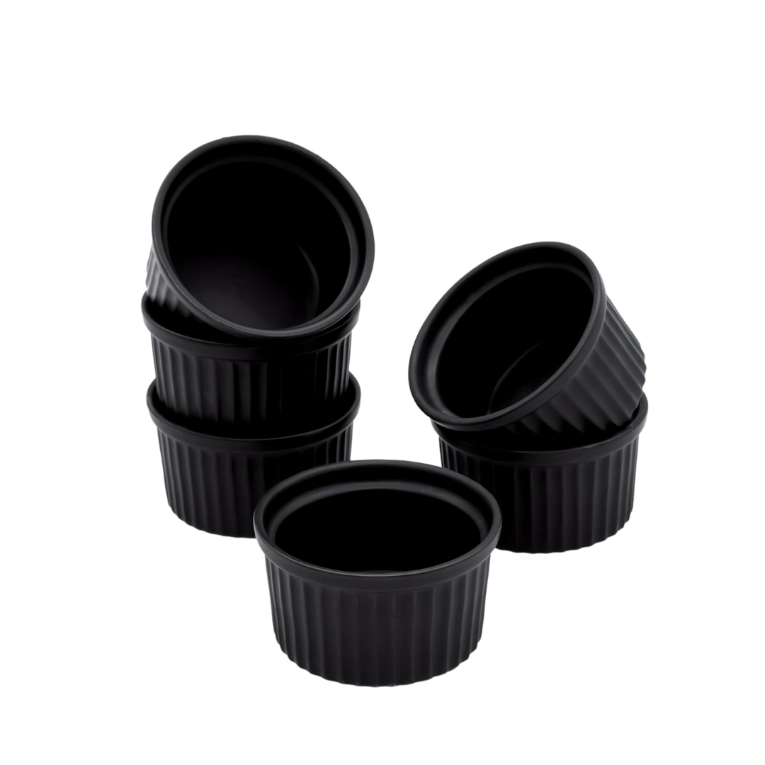 Muffinvormen Set van 6 – 180 ml – Rond Ø9 cm / Zwart