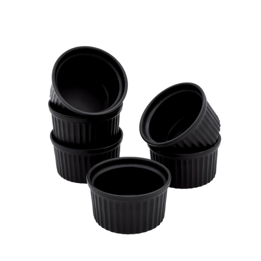 Muffinvormen Set van 6 – 180 ml – Rond Ø9 cm / Zwart