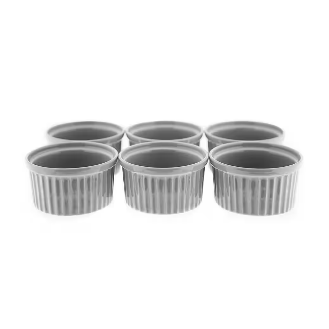 Muffinvormen Set van 6 – 180 ml – Rond Ø9 cm / grijs
