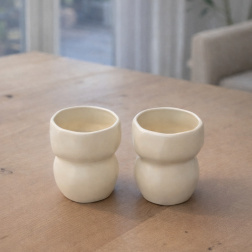 Keramische Mokken-Crème Mat- 300 ml –set van 2