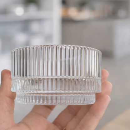 Geribbelde Glazen Snack Schaaltjes – Set van 6 – 200 ml