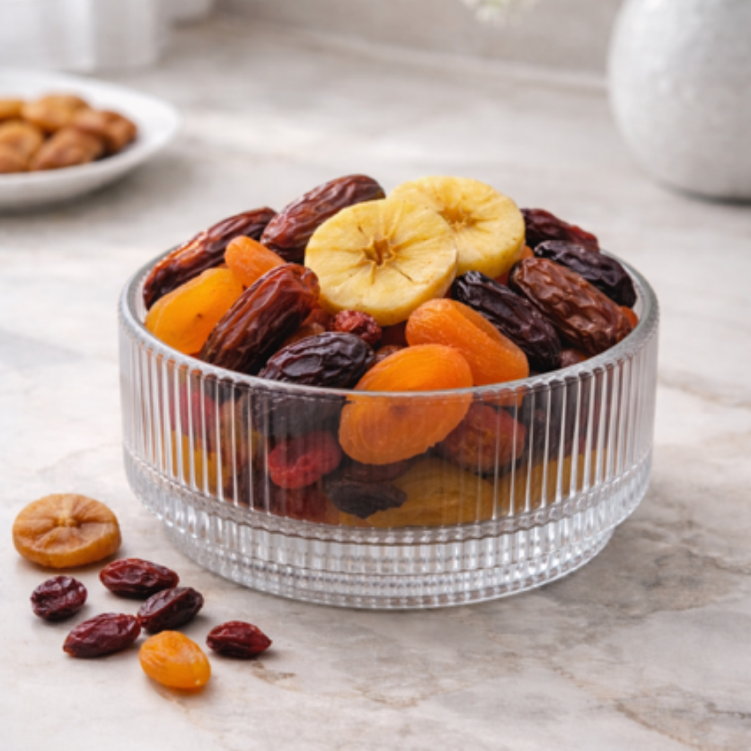 Geribbelde Glazen Snack Bowl – set van 4- 500ml