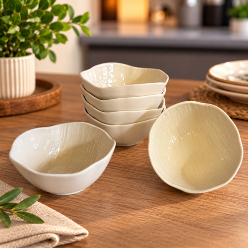 Bavary-Beige Snackkommetjes Set van 6 – Ø 11,7 CM