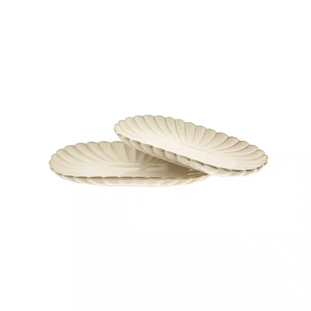 Almina Bloomy Ovale Serveerschalen – Set van 2   /  30 x 15 cm