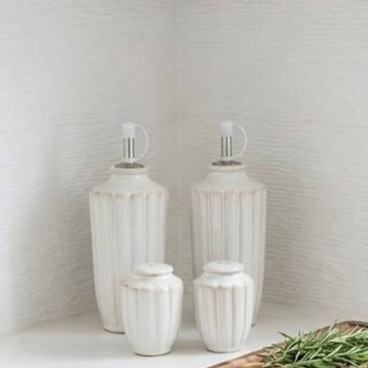 Bloomy Olie- & Azijnfles Set met Zout en Peper – 4-delig – 15 cm