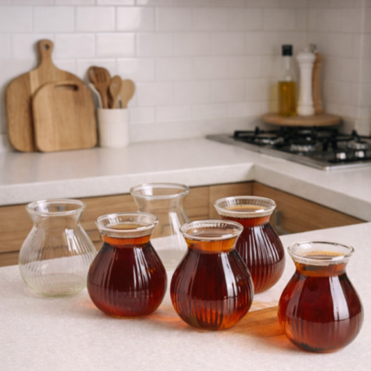 Theeglazen Set van 6 – 200 ml – Ribbel & Bollig Design