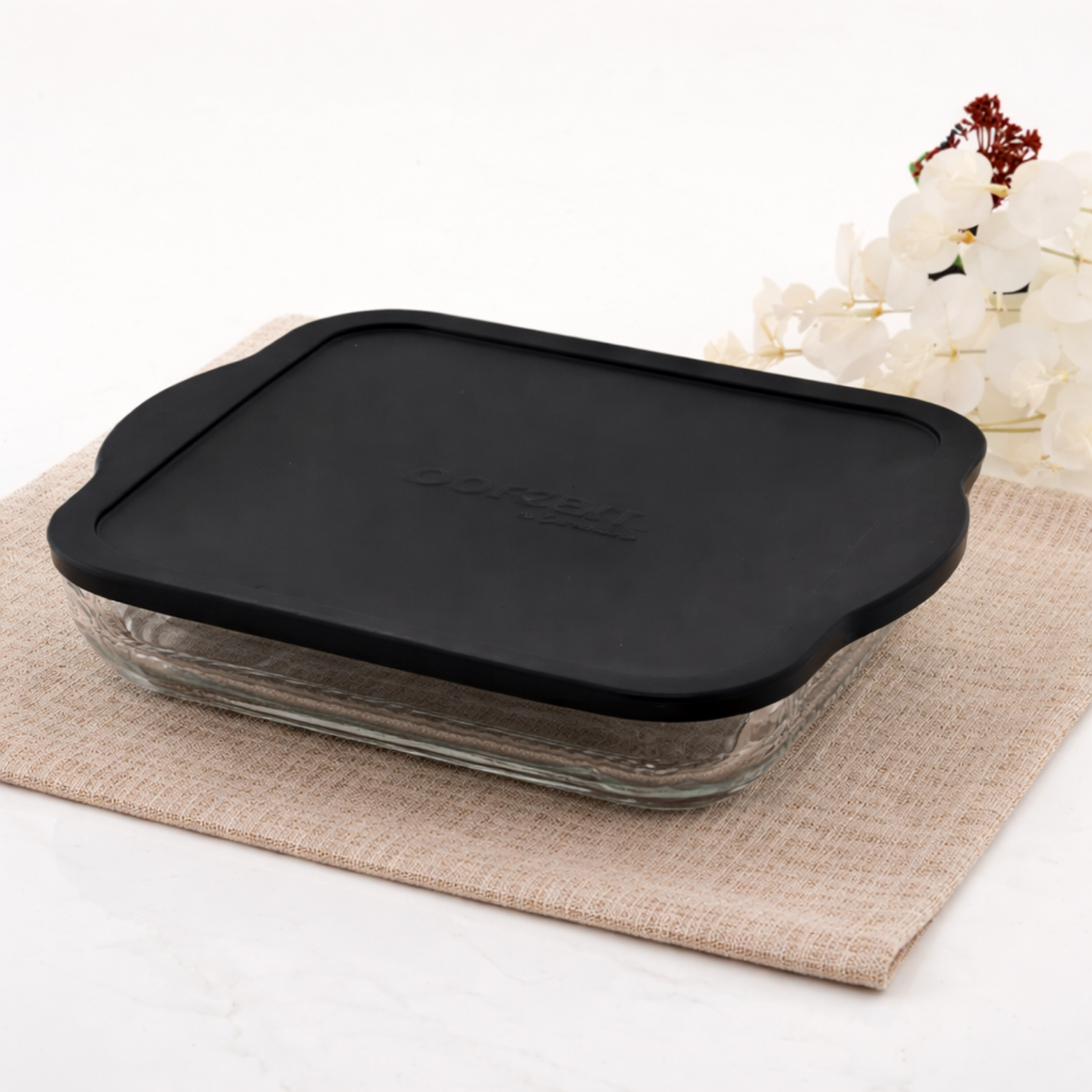 Glazen Ovenschaal Vierkant met Deksel-2000 ml