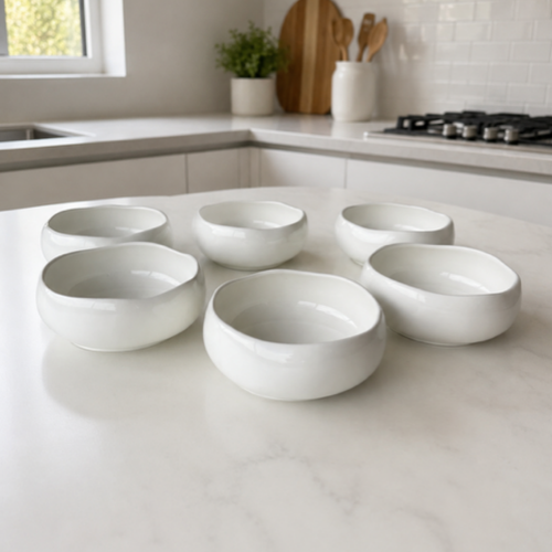 Soepkommen-set van 6-wit