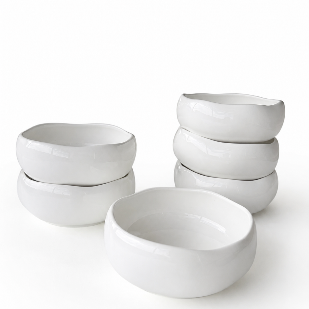 Soepkommen-set van 6-wit