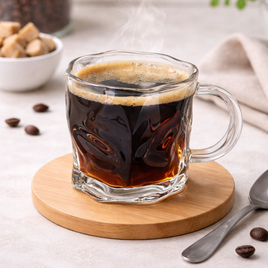 Glazen Mokken met oor - set van 6 (245ml)