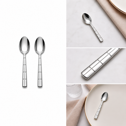 Akkaya Theelepels Set van 6 – 18/10 – Zilverkleurig