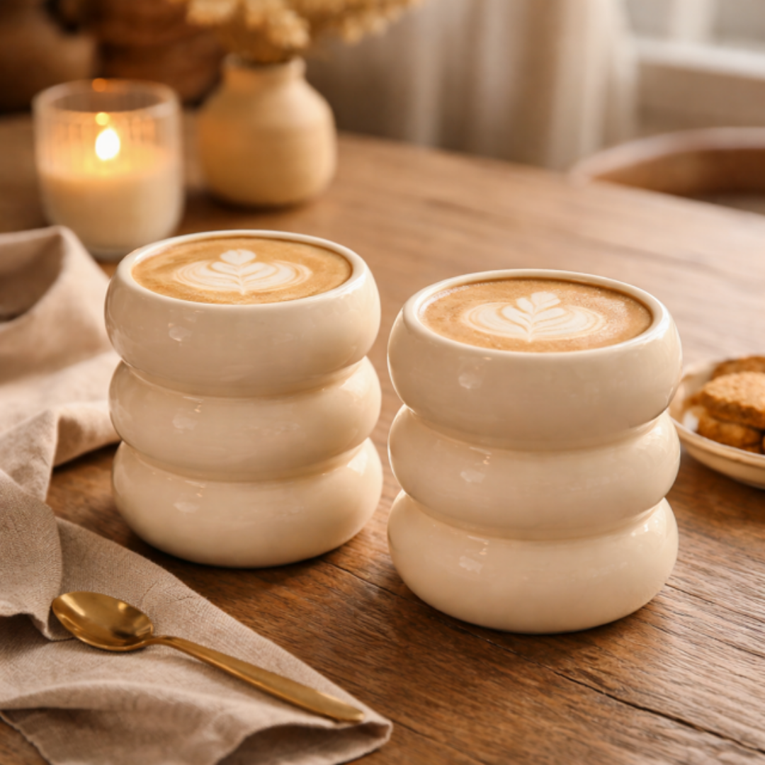 Keramische Mokken-Crème-Set van 2-400 ml