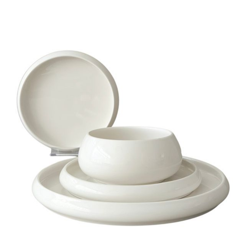 Bavary Chubby – Porselein Serviesset – 24-delig – Wit