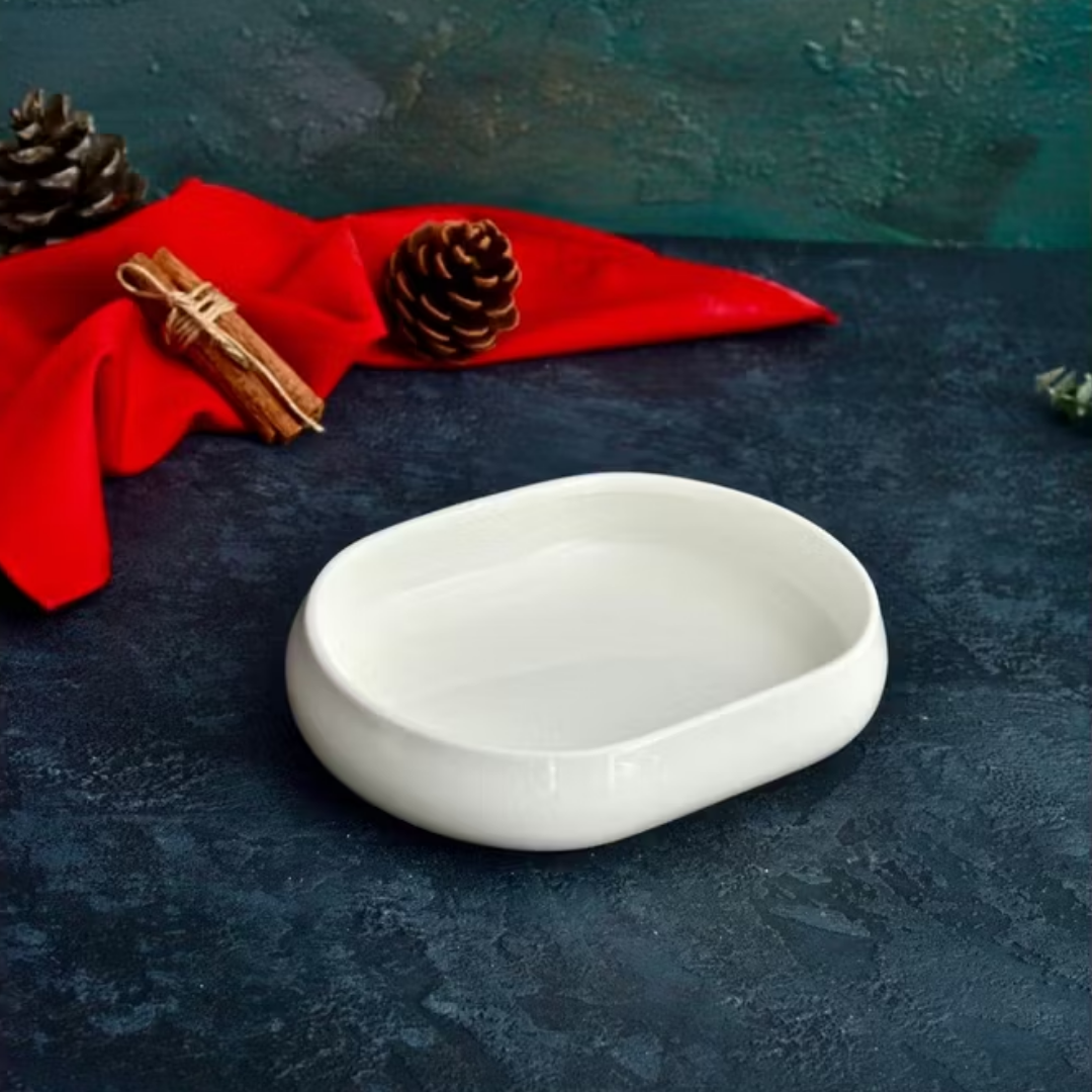 Chubby Serveerschalen Wit – Set van 3 Ovale Tapasschalen 17×13 cm