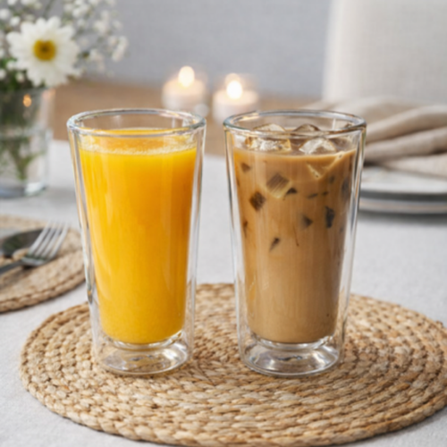Dubbelwandige Glazen Set van 2 – 330 ml
