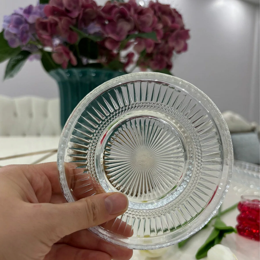 Elena -12cm – Glazen Onderzetters Set – 6 stuks – Geschikt voor Elysia Theeglazen