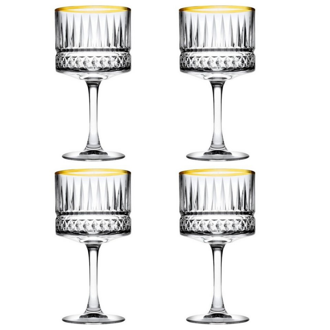Pasabahce Elysia GOLD Cocktailglazen – Set van 4 Luxe Glazen – 500 ml