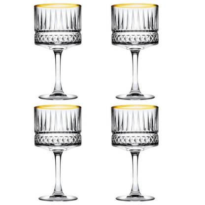 Pasabahce Elysia GOLD Cocktailglazen – Set van 4 Luxe Glazen – 500 ml