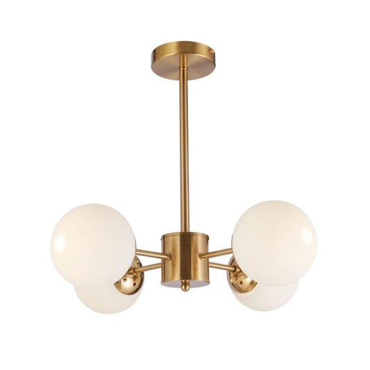 Homestar Hanglamp – 4 lichts – Wit Glas – Goud