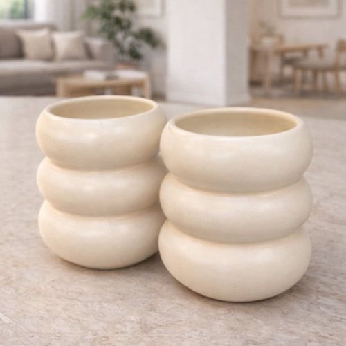 Keramische Mok -400ml-Mat Crème-set van 2