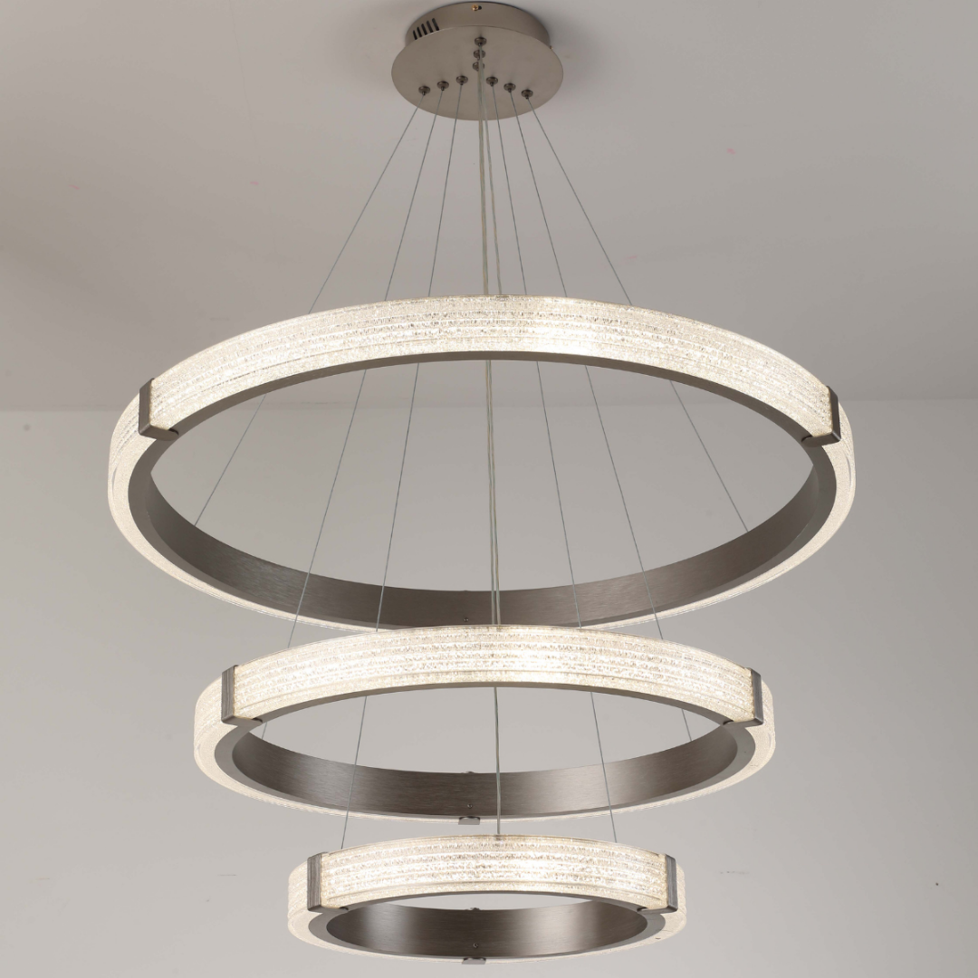 Moderne  LED Ring Hanglamp Ø40+60+80 cm – Moderne Design Hanglamp – Gun Grey