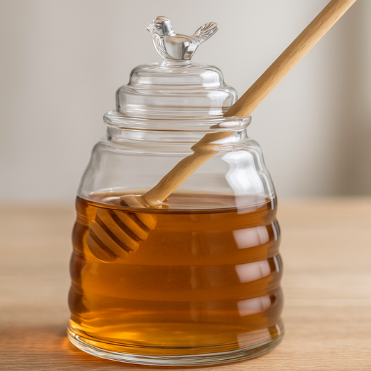 Honingpot met Lepel - Glas