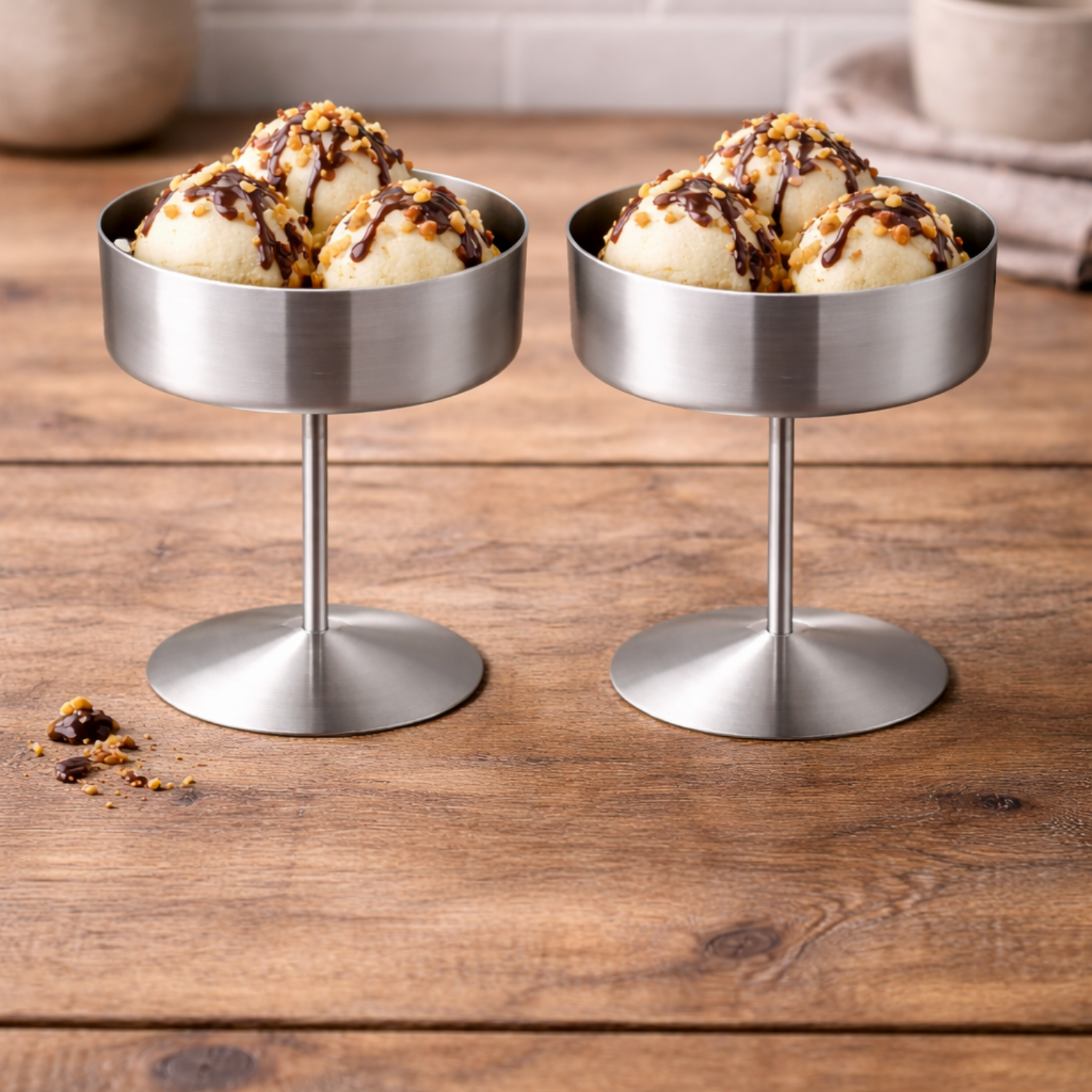 Schalen Coupe (Aura) Set van 2 – 200ml RVS – 11 cm