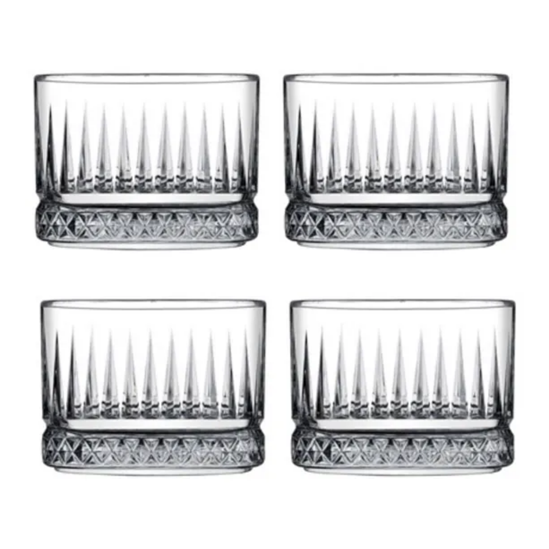 Homestar Vierkante Glazen Schaaltjes – 235 ml – Set van 4 – Snackkommen/Çerezlik